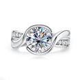 thumbnail image 1 of AnuClub 3 Carat Moissanite Engagement Ring 14K Gold Plated 925 Sterling Silver Solitaire Twisted Anniversary Wedding Promise Ring for Women, 1 of 8