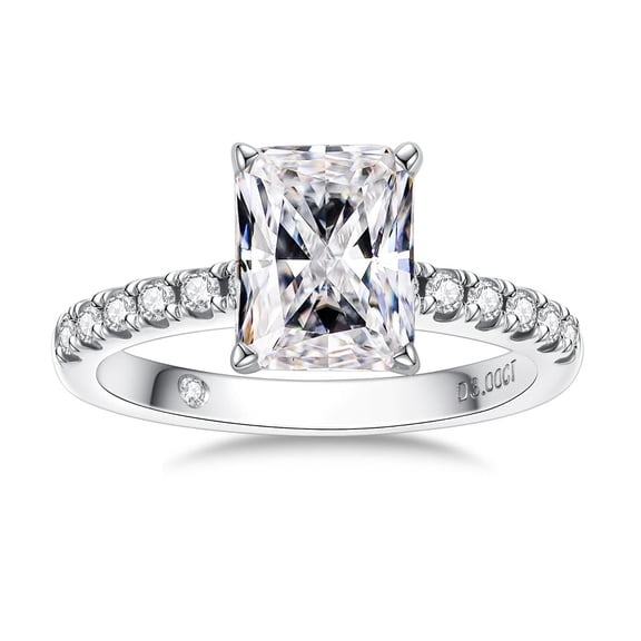 0.68CT Round and Emerald Moissanite Eternity Wedding Band Ring for ...