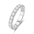 thumbnail image 1 of AnuClub 3mm Eternity Moissanite Wedding Band Ring, Total 2.2ct D Color Moissanite 18K Gold Plated 925 Sterling Silver Ring for Women With Certificate, 1 of 6