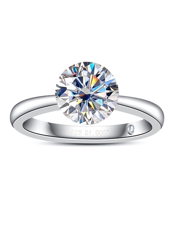 Moissanite Engagement Rings 2/3CT D Color VVS1 925 Sterling Silver Moissanite Invisible Setting Wedding Promise Ring for Women with Certificate