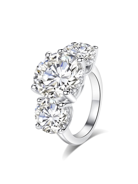 Moissanite Eternity Ring, Emerald Cut 11cttw D Color 925 Sterling Silver Wedding Band Rings for Women