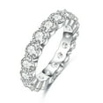 thumbnail image 1 of AnuClub 4mm Moissanite Eternity Rins 5cctw D Color VVS1 14K Gold Plated Sterling Silver Wedding Band Ring for Women, 1 of 9