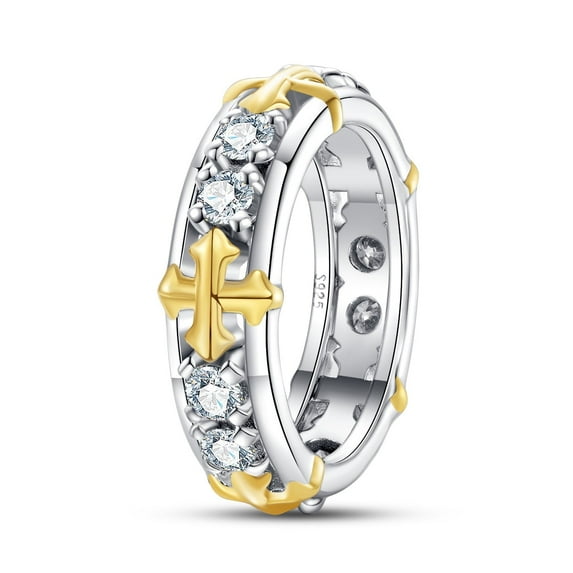 AnuClub 1 2 cctw Round Cut Channel/Cross Moissanite Wedding Band Ring D Color VVS1 Sterling Silver Anniversary Eternity Rings for Men Women