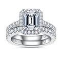 thumbnail image 1 of AnuClub Radiant Cut Moissanite Wedding Rings Sets 4.266cttw(3CT Center Stone) Bridal Set D Color VVS1 925 Sterling Silver Engagement Promise Anniversary Ring for Women With Certificate, 1 of 8