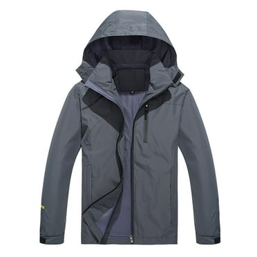 AnuYalue 2025 Coat Clearance Men's Hooded Softshell Jacket Waterproof Lightweight Insulated Windbreaker Fleece Lined Rain Shell Jacket