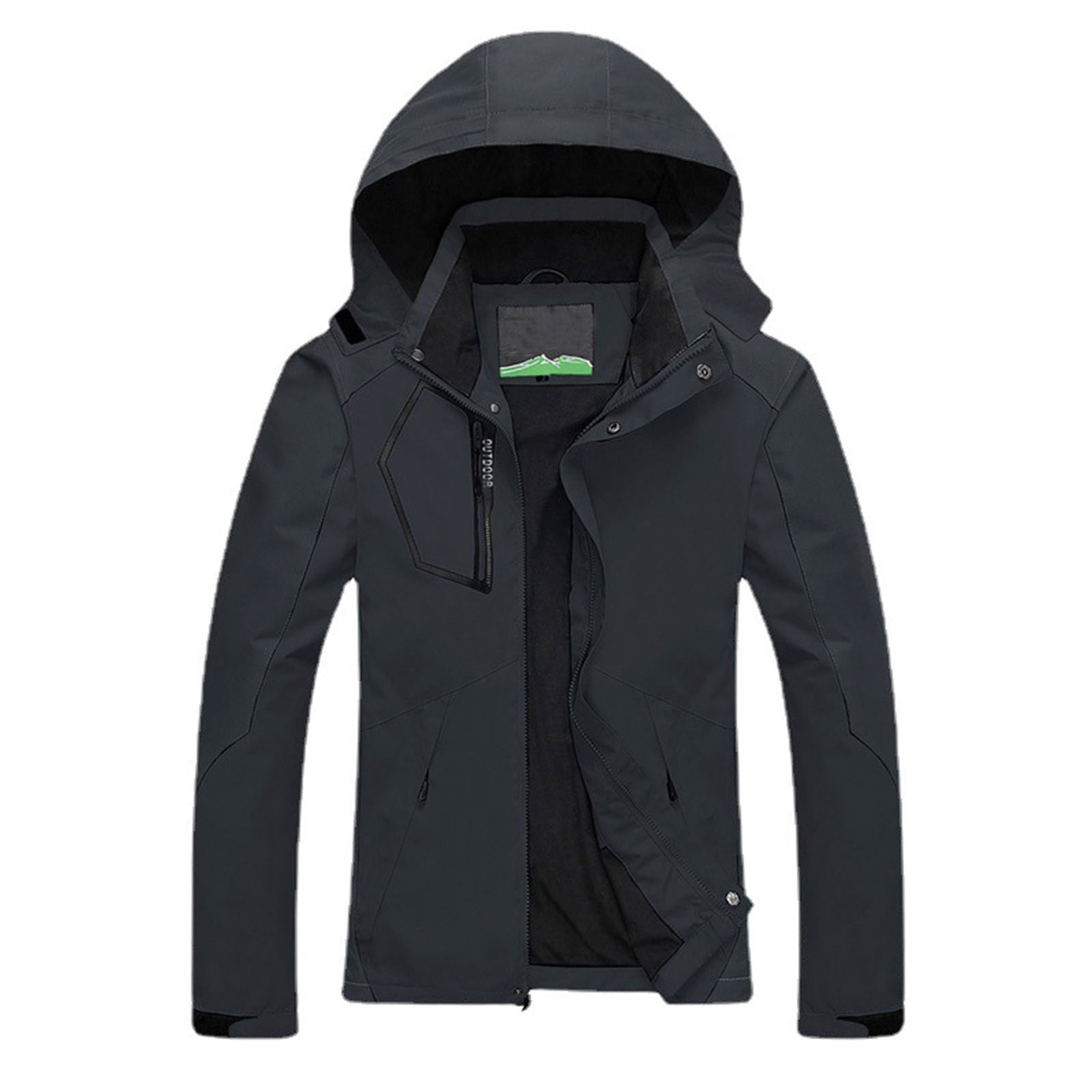 AnuYalue 2024 Coat Clearance Men s Lightweight Windbreaker Rain Jacket Raincoat with Detachable Hood for Hiking Fishing Activewear