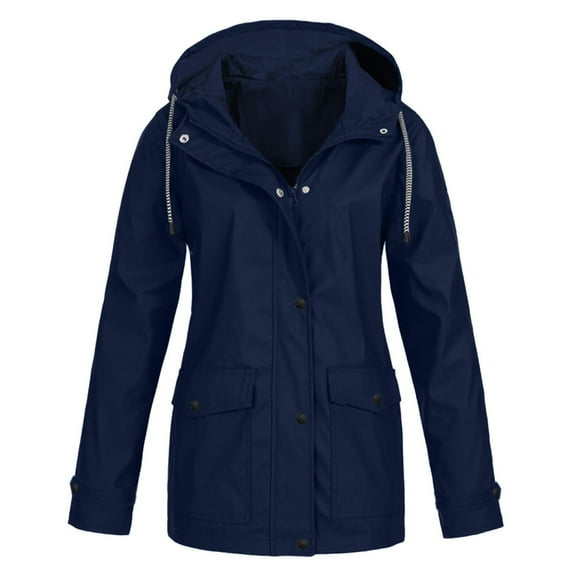 AnuYalue 2025 Coat Clearance Rain Jackets 2025 Women Lightweight Raincoat Waterproof Windbreaker Coats Climbing Outdoor Long Hooded Trench Coats Winter Fall Travel Hiking Outwear