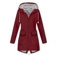 thumbnail image 1 of AnuYalue Raincoat 2025 Women Waterproof Long Hooded Trench Coats Fall Winter Windbreaker Travel Outwear Jacket Zip Up Drawstring Rain Coat with Pockets, 1 of 4