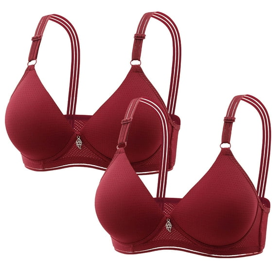AnuYalue 2PC Seamless Bras for Women Plus Size No Underwire Full Coverage Bralettes Convertible Thin Straps Sleep Comfort Bras
