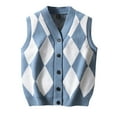 thumbnail image 1 of AnuYalue Argyle Sweater Vest for Mens Button Down V Neck Fall Cardigan Fashion Fit Slim Fit Sleeveless Knitted Vests, 1 of 6