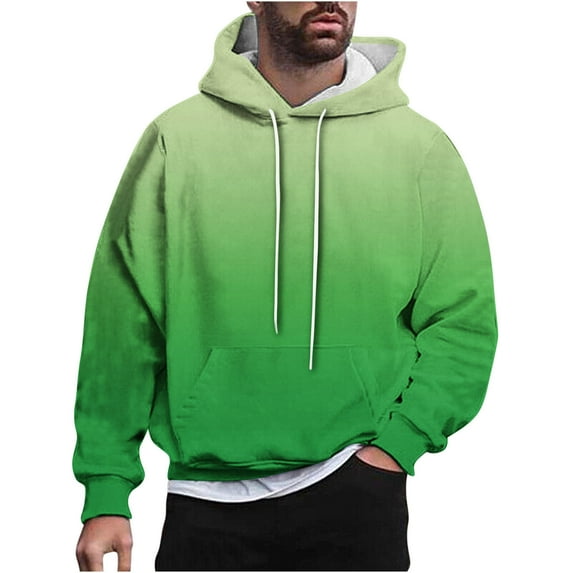 AnuYalue Big and Tall Hoodies for Men Fashion Loose Fit Gradient Hoodies Casual Long Sleeve Hooded Collar Drawstring Sweatshirt Fall Winter Sweatshirts