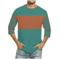 thumbnail image 1 of AnuYalue Big and Tall 3/4 Sleeve Tops for Men Fashion Color Block Striped T-Shirt Lightweight Crewneck Shirts Outdoor Workout Tees, 1 of 4