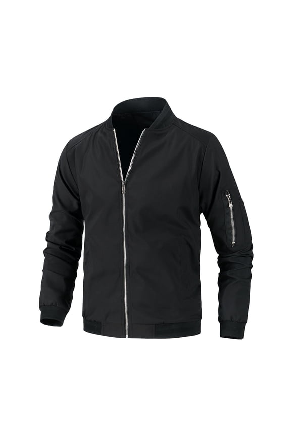 Big and Tall Bomber Jacket for Men Lightweight Stand Collar Outwear Fashion Workout Softshell Jackets Fall Winter Full Zip Coat