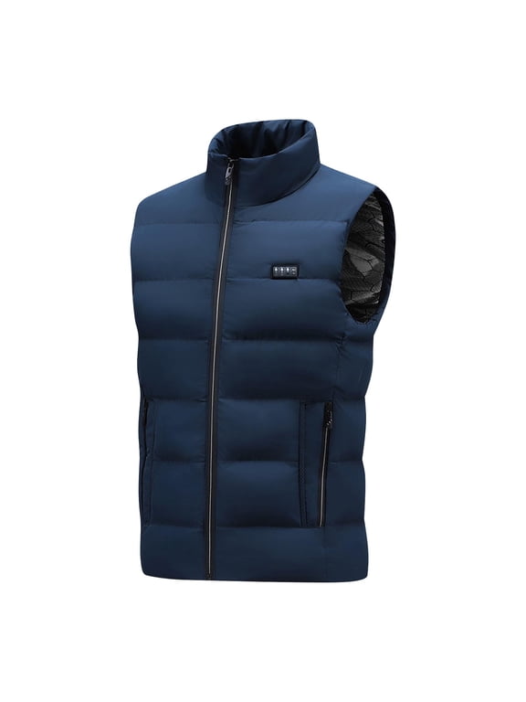Big and Tall Heated Vest for Men 4 Control 23 Areas Heating Puffer Vest USB Charging Full Zip Sleeveless Jacket