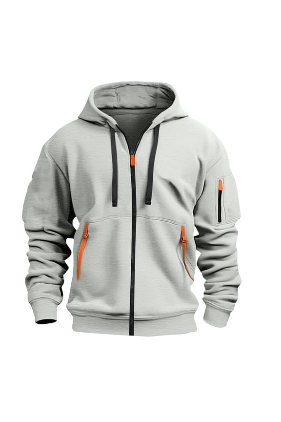 Big and Tall Hoodies for Mens Fleece Long Sleeve Jacket Casual Full Zip Pullover Sweatshirts Adjustable Drawstring Golf Jacket