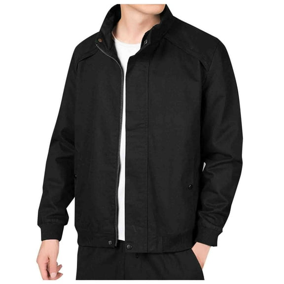 AnuYalue Big and Tall Jacket for Men Lightweight Windproof Outerwear Casual Stand Collar Cargo Jackets Fashion Outdoor Long Sleeve Coat