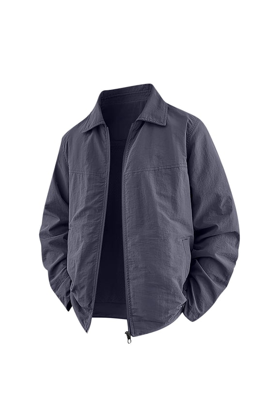 Big and Tall Jackets for Men Lightweight Stylish Business Coat Casual Full Zip Golf Jacket Lapel Hiking Windbreaker