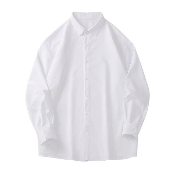 AnuYalue Big and Tall Long Sleeve Shirts for Men Casual Button Down Lapel Tops Lightweight Dressy Work Business Shirt