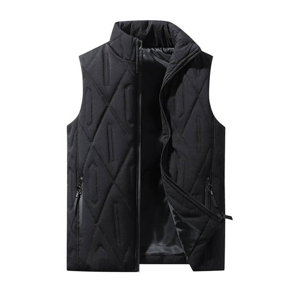AnuYalue Big and Tall Puffer Vest for Men Winter Full Zip Soild Cardigan Vests Outdoor Ski Sleeveless Jackets Outwear with Pockets
