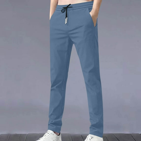 AnuYalue Big and Tall Sweatpants for Men Straight Leg Drawstring Casual Pants Loose Fit Comfy Solid Color Jogger Pants