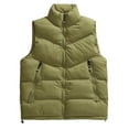 thumbnail image 1 of AnuYalue Big and Tall Vest Men Winter Warm Stand Collar Puffer Waistcoat Full Zipper Sleeveless Jacket Outdoor Ski Vests with Zip Pockets, 1 of 4