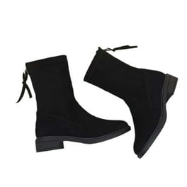 Black knitted pointed toe sock ankle boots best sale