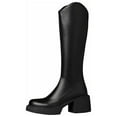 thumbnail image 1 of AnuYalue 2025 Knee High Boots for Women Boots 70s Boots,Leather Pointed Toe Chunky Knee High Flatform Dress Boots, Fashion Long Chunky Tall Boots for Fall, 1 of 5