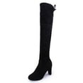thumbnail image 1 of AnuYalue Boots on Clearance 2025 Tall Block Heel Boots for Womens Over Knee High Boots Chunky Warm Winter Long Boot Round Toe Side Zipper Back Lace Fashion Thigh High Boots Fashion Dress Boot, 1 of 5