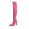 thumbnail image 1 of AnuYalue Boots on Clearance 2024 Thigh High Boots for Womens Over The Knee Heels Long Comfy Pointed Toe Boots Stretch Long Fall Y2K Boots Fashion Comfy Comfy Stiletto High Heel Boots, 1 of 5