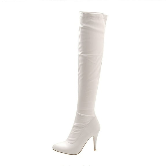 AnuYalue 2025 Thigh High Boots for Womens Over The Knee Heels Long Cozy Pointed Toe Boots Stretch Long Fall Y2K Boots Fashion Comfy Cozy Stiletto High Heel Boots