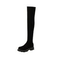 thumbnail image 1 of AnuYalue Boots on Clearance 2025 Thigh High Boots for Womens Over The Knee Patform Chunky Heel Stretch Long Fall Y2K Boots Fashion Square Toe Boots Low Block Heel Booties, 1 of 5