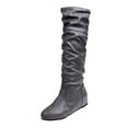 thumbnail image 1 of AnuYalue 2025 Womens Faux Suede Knee High Boots Side Zipper Chunky Heel Winter Boots Pointed Toe Stretch Knee High Pull On Fall Weather Winter Boots, 1 of 5