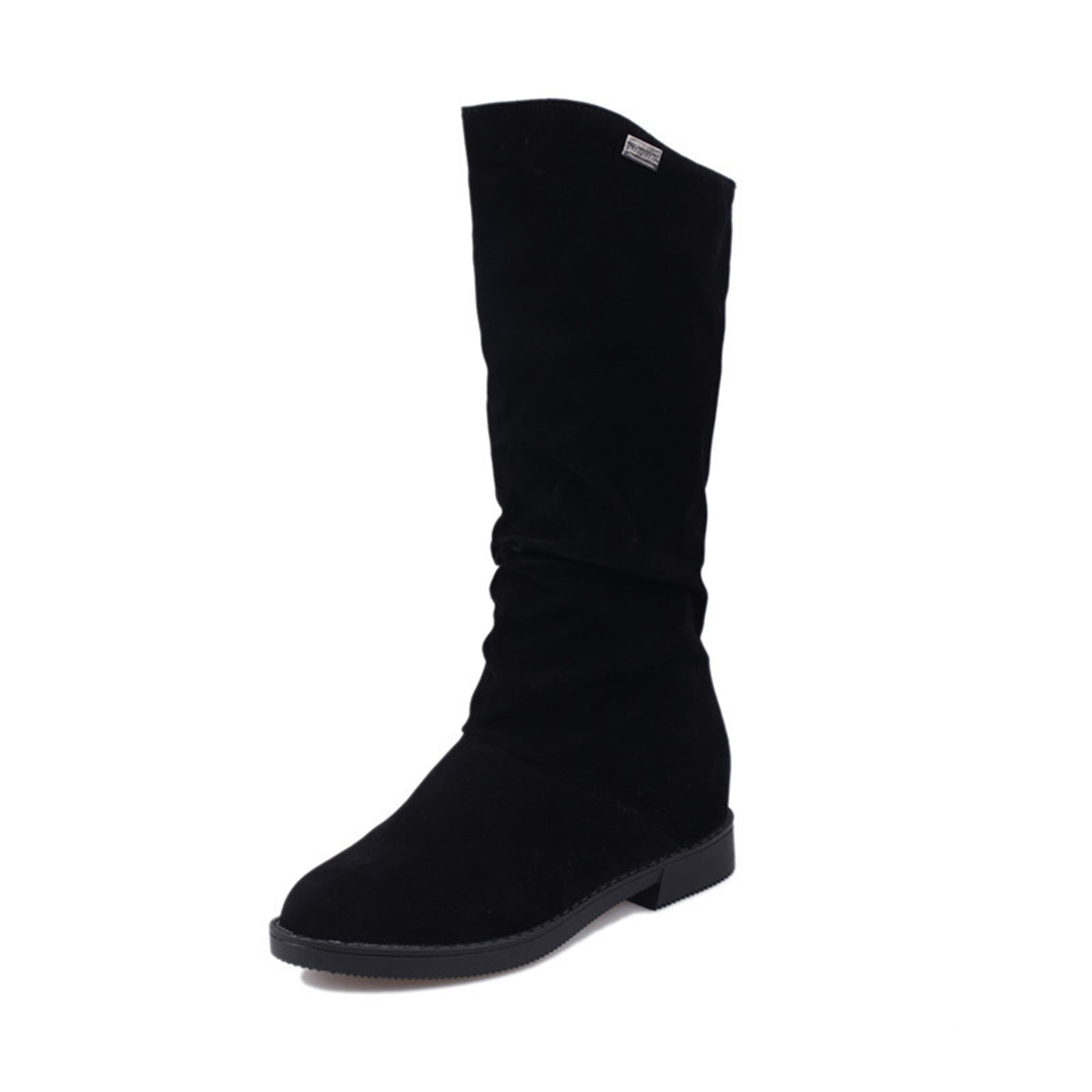 Women's Low Heel Dance Boots - Suede Sole Knee-High Flat Boots With Side Zipper For Latin, Ballroom - View #2