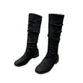 thumbnail image 1 of AnuYalue 2025 Womens Faux Suede Knee High Boots Side Zipper Flat Low Heel Boot Shoes Pointed Toe Stretch Knee High Pull On Fall Weather Winter Boots, 1 of 5