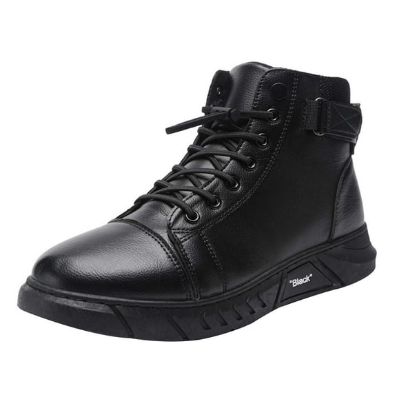 AnuYalue 2025 Men's Ankle Boots Low Heel Lace up Fashion Combat Booties