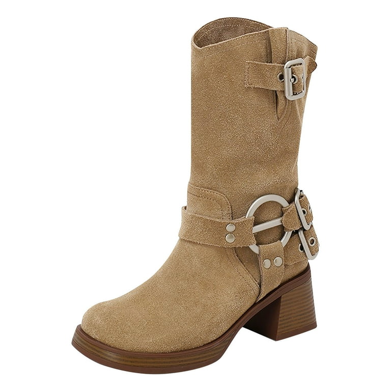 AnuYalue Boots on Clearance 2025 Mid Calf Dress Boots For Women