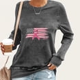 thumbnail image 1 of AnuYalue Breast Cancer Survivor Long Sleeve Shirts for Women Pink Ribbon USA Flag Tops in October Inspirational Clothes, 1 of 4