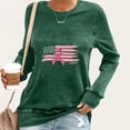 thumbnail image 1 of AnuYalue Breast Cancer Survivor Long Sleeve Shirts for Women Pink Ribbon USA Flag Tops in October Inspirational Clothes, 1 of 4