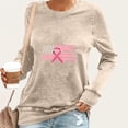 thumbnail image 1 of AnuYalue Breast Cancer Survivor Long Sleeve Shirts for Women Pink Ribbon USA Flag Tops in October Inspirational Clothes, 1 of 4