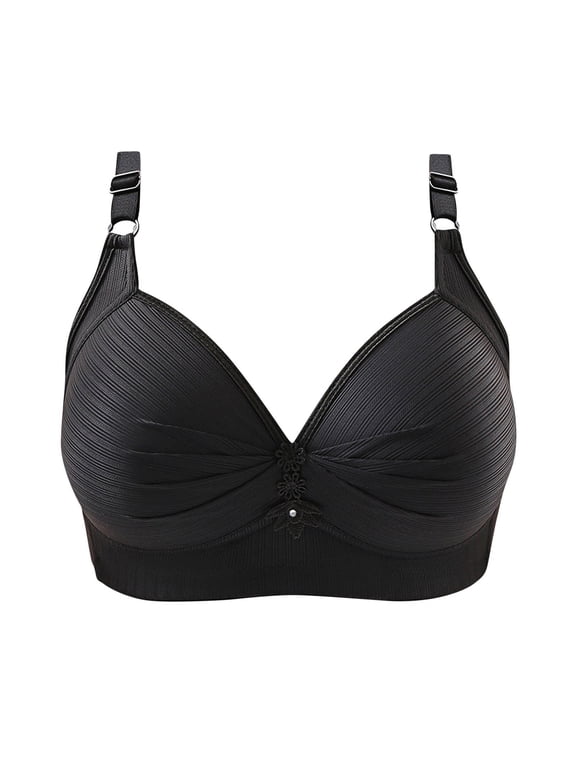 Breathable Bras for Women No Underwire Push Up Adjustable Strap Wireless Bra Soft Comfortable Lifting Bras Ruched