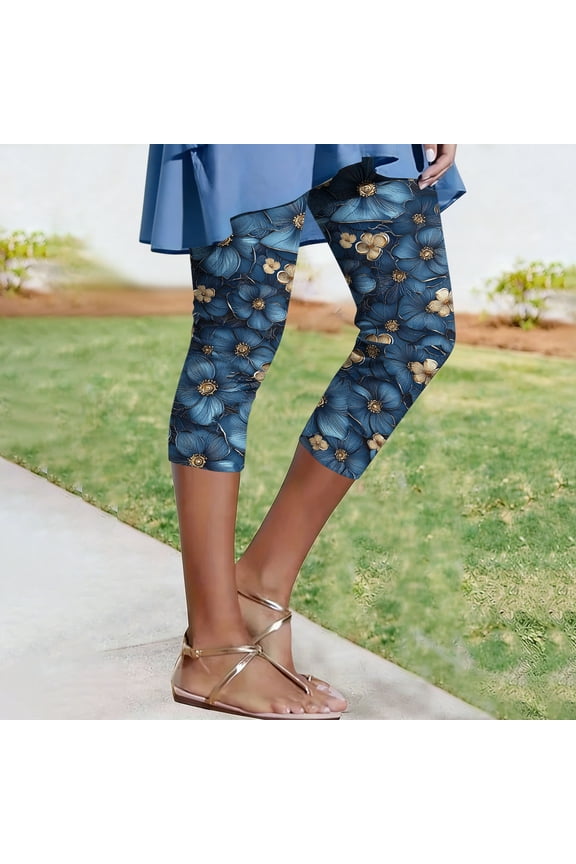 Capri Leggings for Women Fashion Lightweight High Waisted Capris Funny Cute Printed Yoga Cropped Pants