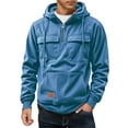 thumbnail image 1 of AnuYalue Corduroy Hoodies for Men Vintage Quarter Zip Up Hooded Sweatshirts Casual Long Sleeve Cargo Hoodie with Pockets Outdoor Workout Pullover, 1 of 5