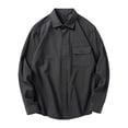 thumbnail image 1 of AnuYalue Cotton Shirt Mens Lightweight Long Sleeve Lapel Tops Classic Fit Button Down Shirts Basic Solid Color T-Shirts, 1 of 3