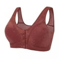 thumbnail image 1 of AnuYalue Everyday Plus Size Bras for Women Front Close Snap Builtup Bras Sports Push Up Wire Free Bras Breathable Comfort Underarm-Smoothing Bra, 1 of 3