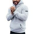 thumbnail image 1 of AnuYalue Fuzzy Hoodie for Mens Fleece Sherpa Long Sleeve Sport Pullover Winter Warm Quarter Zip Hooded Sweatshirt with Pockets, 1 of 3