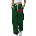 AnuYalue Heart Print Sweatpants for Women High Waisted Baggy Workout