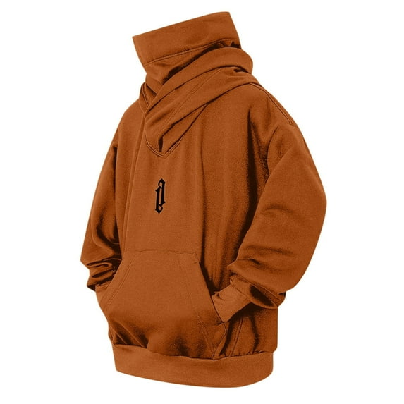AnuYalue Hoodies for Men Fleece Cowl Neck Hooded Sweatshirt Casual Loose Fit Pullover Fall Winter Soild Color Sweatshirts
