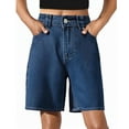 thumbnail image 1 of AnuYalue Jean Shorts for Women High Waisted Workout Shorts Loose Denim Shorts Wide Leg Streetwear Dark Blue L, 1 of 5