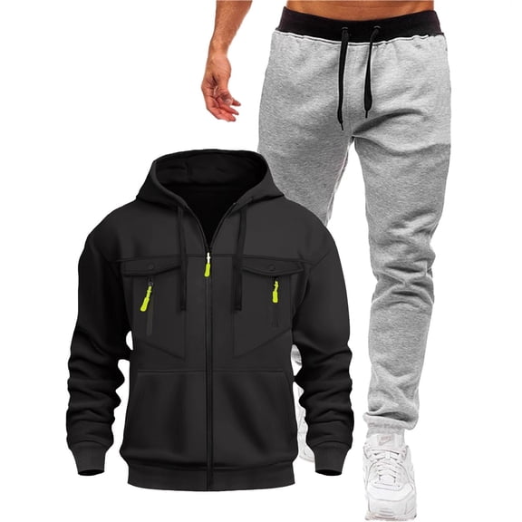 AnuYalue Jogging Suits Full Zip Hooded Sweatshirt Long Sleeve Hoodies Drawstring Workout Pants Casual 2 Piece Hoodie with Sweatpants