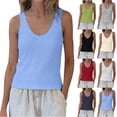 thumbnail image 1 of AnuYalue Lace Tank Tops for Women V Neck Wide Strap Soft Ribbed Camisole Fashion Sleeveless Round Neck Top, 1 of 7
